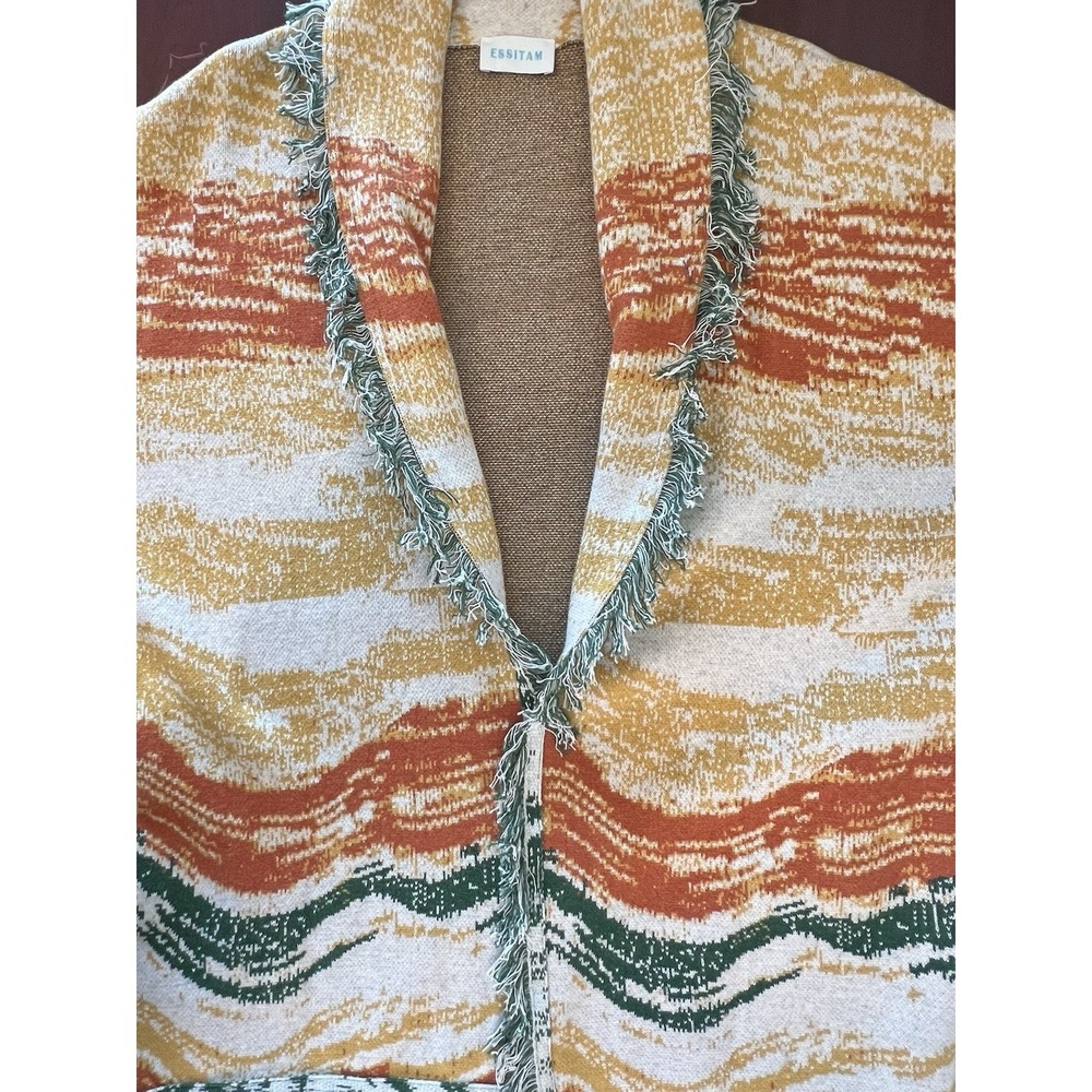 Essitam Women's Cardigans‎ Sweater Jacket M Multicolor No Belt Cotton Cashmere - Picture 7 of 9